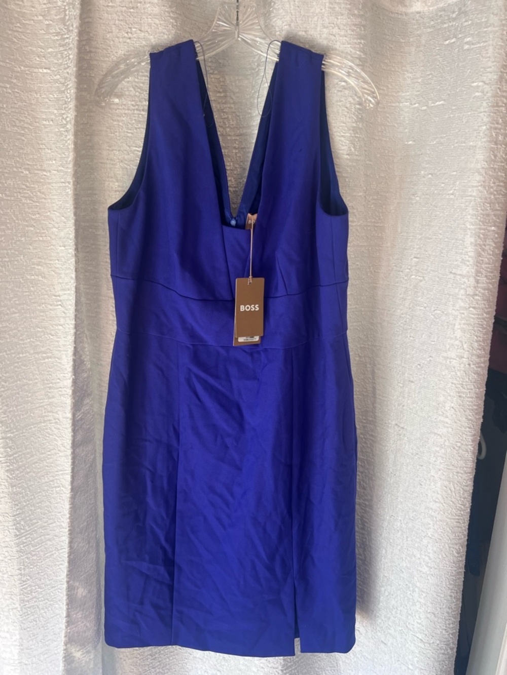 Boss Sleeveless V-Neck Cobalt Blue Midi Dress